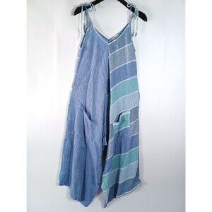 Mastro Moda 100% Linen Jumpsuit Oversized Relaxed‎ Flowy Beachy Lounge Coastal